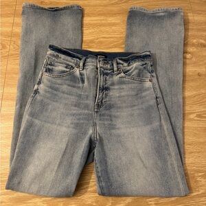 Express Light Blue Straight Leg Jeans